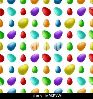 Seamless pattern of easter eggs. Vector illustration in cartoon style. Stock Vector