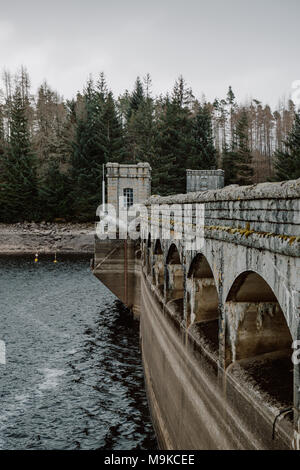 Laggan Dam and Roy bridge on River Spean in Scottish Highlands, Scotland. Stock Photo