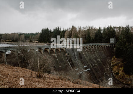 Laggan Dam and Roy bridge on River Spean in Scottish Highlands, Scotland. Stock Photo