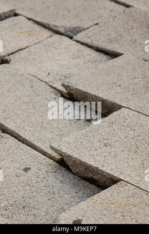 Cracked cement floor Stock Photo