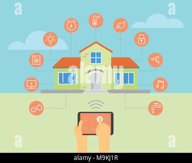 Smart House, home automation and network concept Stock Vector
