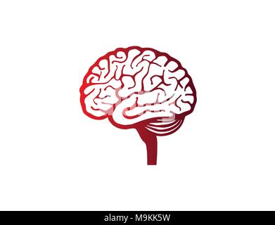 Human brain silhouette vector art white background Stock Vector Image ...