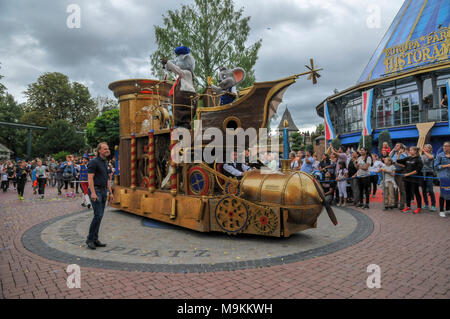 The Parade at Europa-Park is the largest theme park in Germany. is located at Rust between Freiburg and Strasbourg, France. Stock Photo