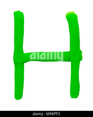 Plasticine letter H isolated on a white background. Stock Photo