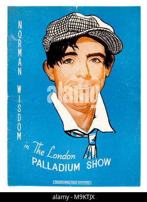 1950s programme of British comedian Norman Wisdom performing at the London Palladium Stock Photo