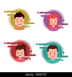 people characters smartphone Stock Vector