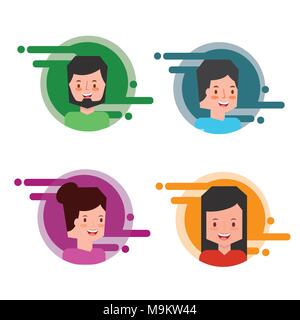 people characters smartphone Stock Vector