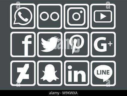 vector design of social media icon pack Stock Vector