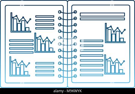 notebook in spiral with infographic statistics report investment Stock Vector