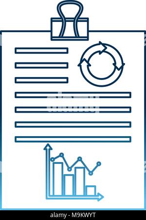 paper work with clip business information chart diagram Stock Vector