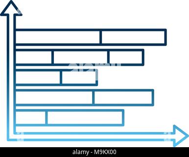statistic horizontal bar graph business progress Stock Vector