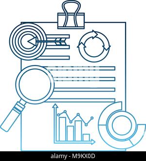 paperwork with clip diagram flowchart target analysis business Stock Vector
