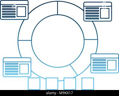 round diagram statistic information business work Stock Vector