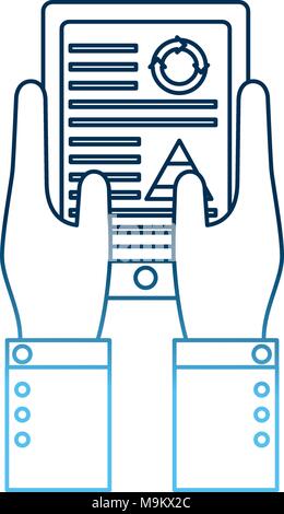 hand holding smartphone statistic on screen report Stock Vector