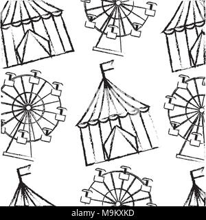 carnival funfair festive pattern Stock Vector