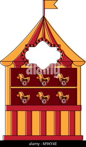 carnival shooting game with targets on ducks Stock Vector