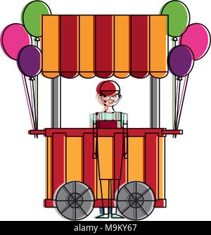 carnival cart booth wheel balloons decoration Stock Vector Image & Art ...