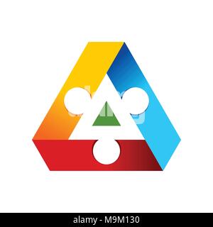 Teamwork Triangle Circle Vector Symbol Graphic Logo Design Stock Vector
