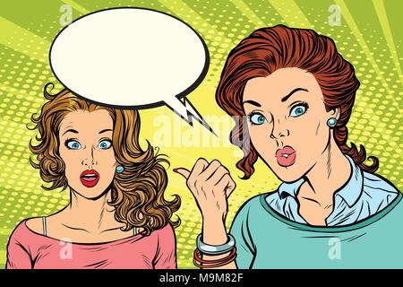 surprised woman reaction to girlfriend Stock Vector