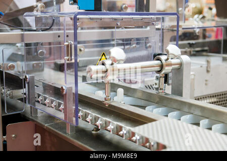 Empty conveyor belt for bread factory. Stock Photo