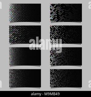 Abstract rounded square pattern business card template background set Stock Vector