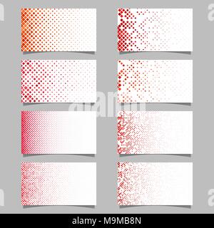 Geometric diagonal square mosaic pattern business card template set Stock Vector