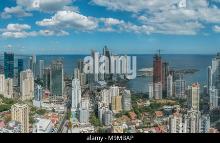 Panama City skyline aerial Stock Photo