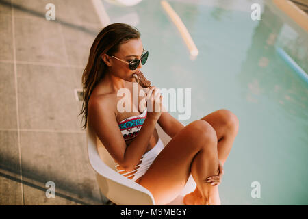 Attractive Woman Posing Underwater Swimming Pool Stock Photo by  ©VitalikRadko 237658590