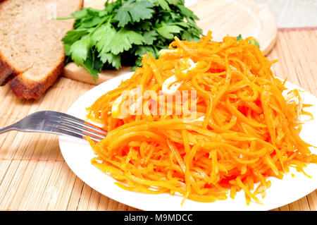 Korean carrots with squid  Stock Photo