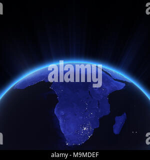 Africa city lights 3d rendering Stock Photo - Alamy