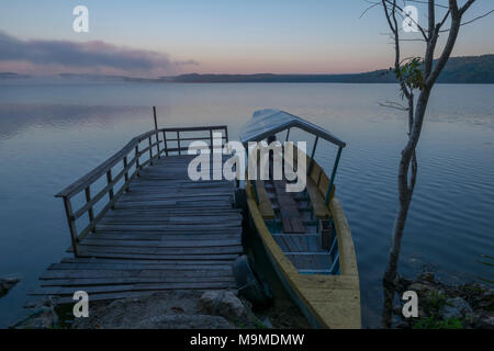 Scenic landscape of Lake Yaxha in northern Guatemala Stock Photo