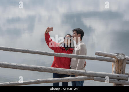 People taking a selfie Stock Photo