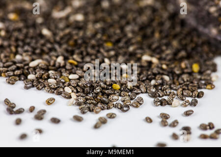 Black cumin isolated on white background, close up, makro. Stock Photo