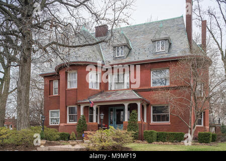 Historic house in the Lafayette Square neighborhood of St. Louis Stock Photo