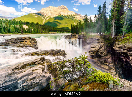 Athabasca Waterfalls, Athabasca river, Jasper National Park, Alberta, Canada Stock Photo