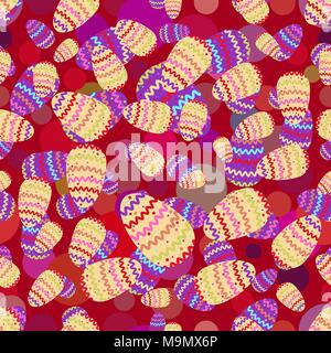 Seamless repeating pattern of Easter eggs and circles Stock Vector