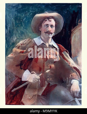 Edwardian Actor Lewis Waller in The Three Musketeers. William Waller Lewis, known on stage as Lewis Waller, was an English actor and theatre manager,  Stock Photo