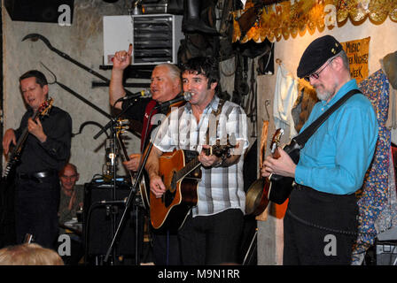 Irish traditional dance and live music known as Hooey Nights are held seven nights a week at the Johnny Fox pub in Glencullen a village, a few miles Stock Photo