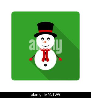 Icon Snowman for flat design  Stock Vector