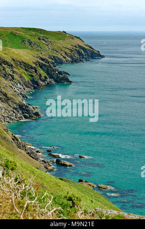 view from the coastal footpath near Hope Cove South Devon England UK Stock Photo