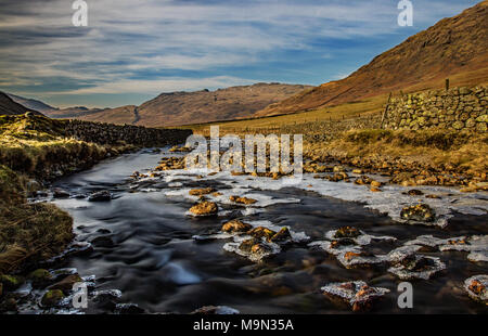 Hardknott Pass, Lake District, Cumbria. UK Stock Photo