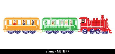Toy train with children Stock Vector