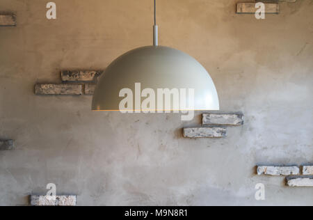 pendant lamp on gray wall background Stock Photo