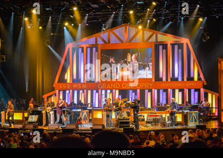 Nashville, TN - Sep. 19, 2017: A night of country music stage concert at the Grand Ole Opry in Nashville, Tennessee. Stock Photo