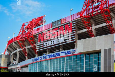 Nashville, TN - NIssan Stadium. It is the home of the Tennessee Titans NFL Football Team. Stock Photo