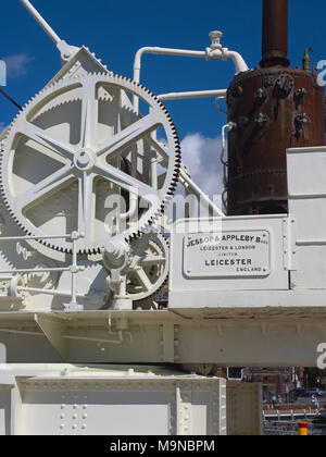 Old steam crane preserved on Victoria Dock, in Hobart, Tasmania, Australia Stock Photo