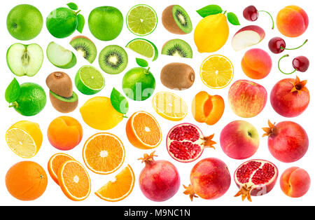 set of fruits isolated on white background Stock Photo - Alamy