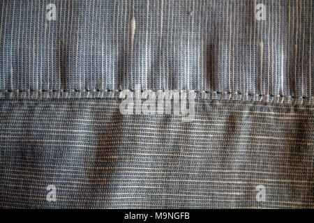 Close up blue linen texture background Stock Photo