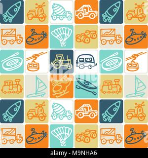 Hand Drawn Icons Set - Transport 3 Stock Vector