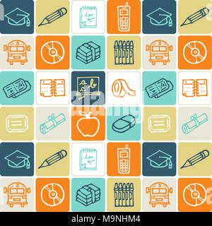Hand Drawn Icons Set - School Stock Vector